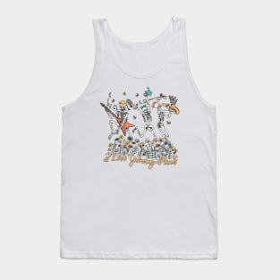 "I Love Growing Plant" Dancing Skeletons Tank Top